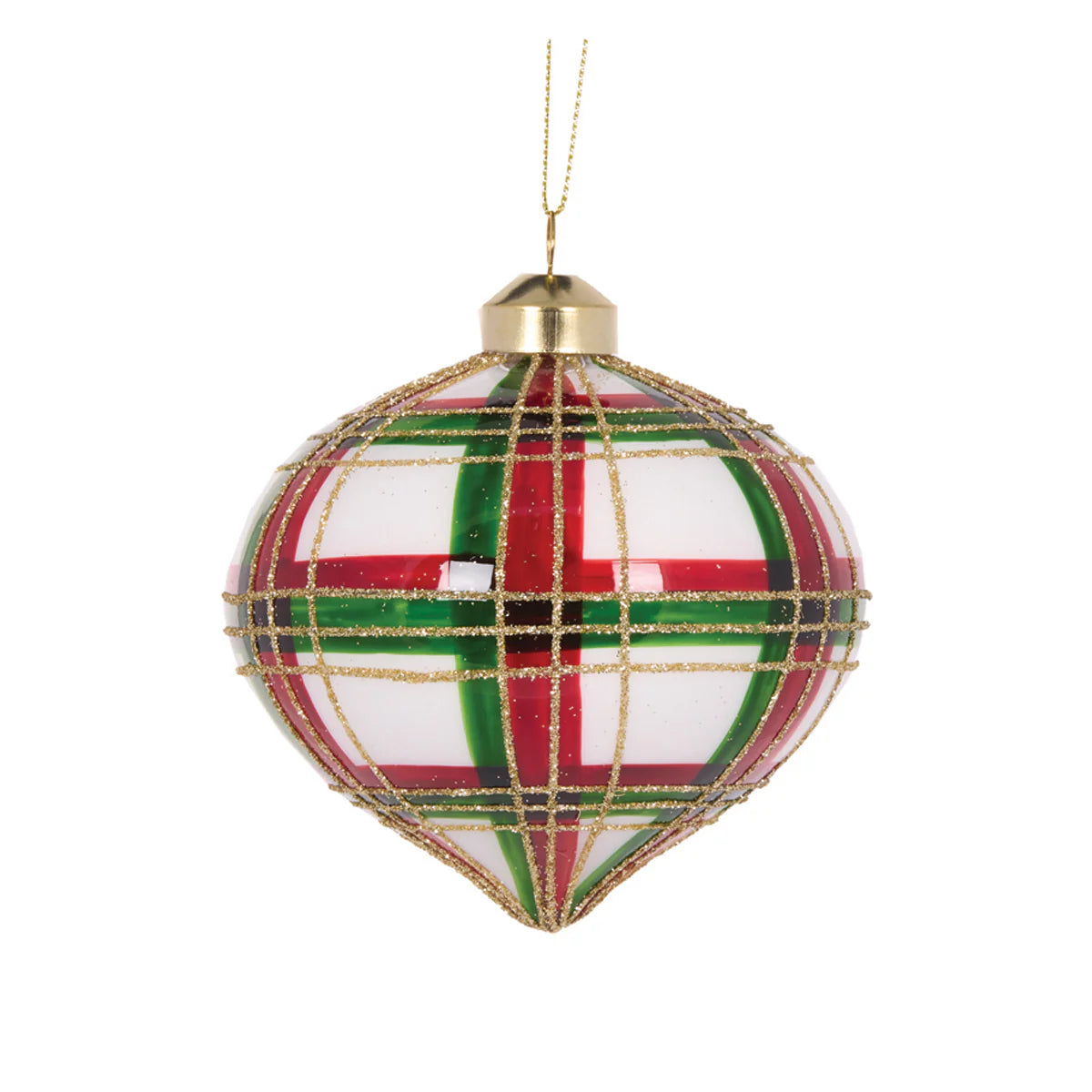 Modern Tartan Onion Bauble