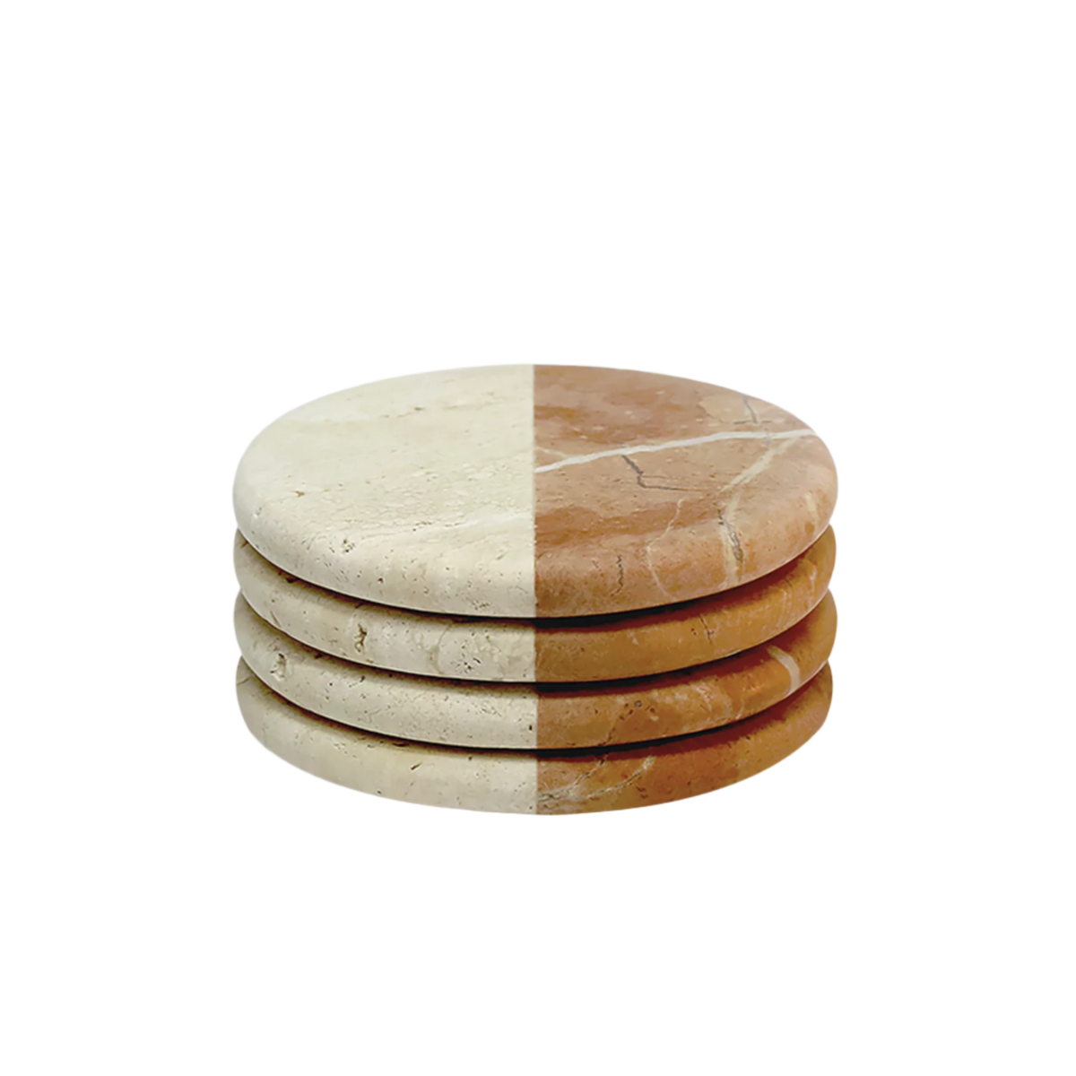 Polar Coasters - Coral &amp; Travertine