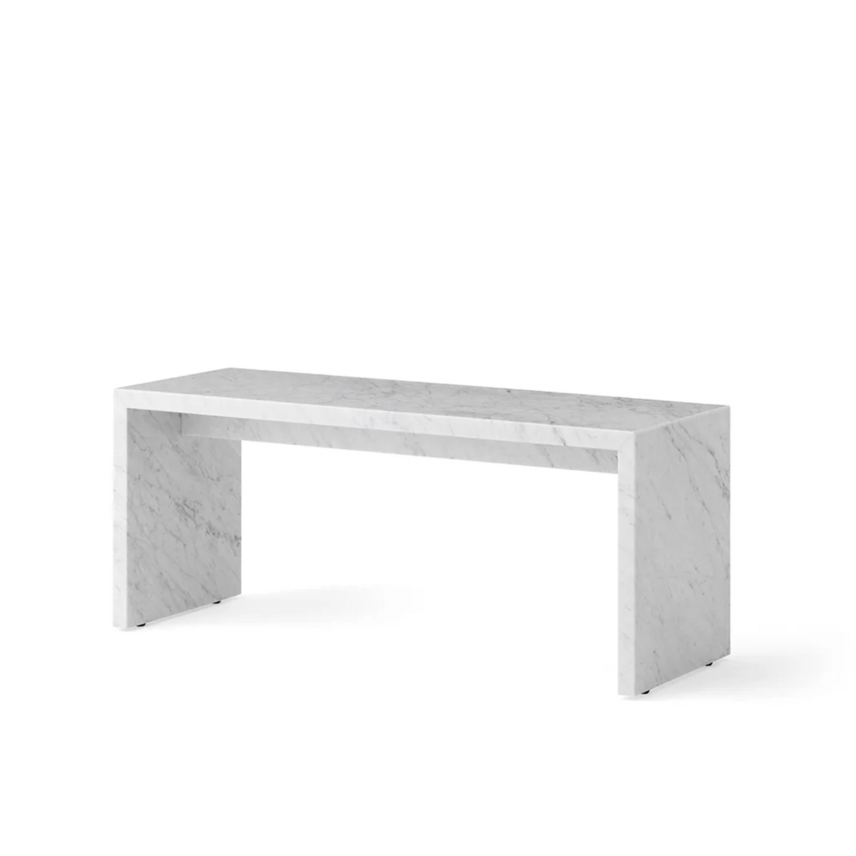 Plinth Bridge Table - White Marble Carrara