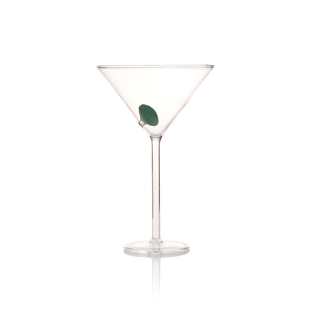 Martini Glass - Clear/Opaque Olive