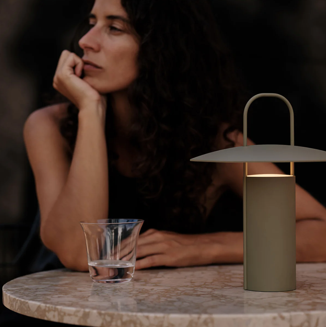 Ray Table Lamp, Portable - Dusty Green
