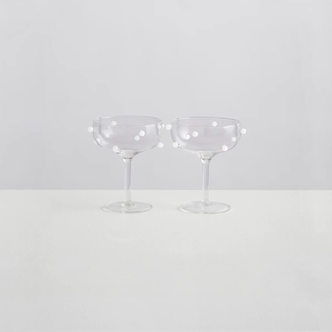 Pomponette Coupes - Clear/Opaque White