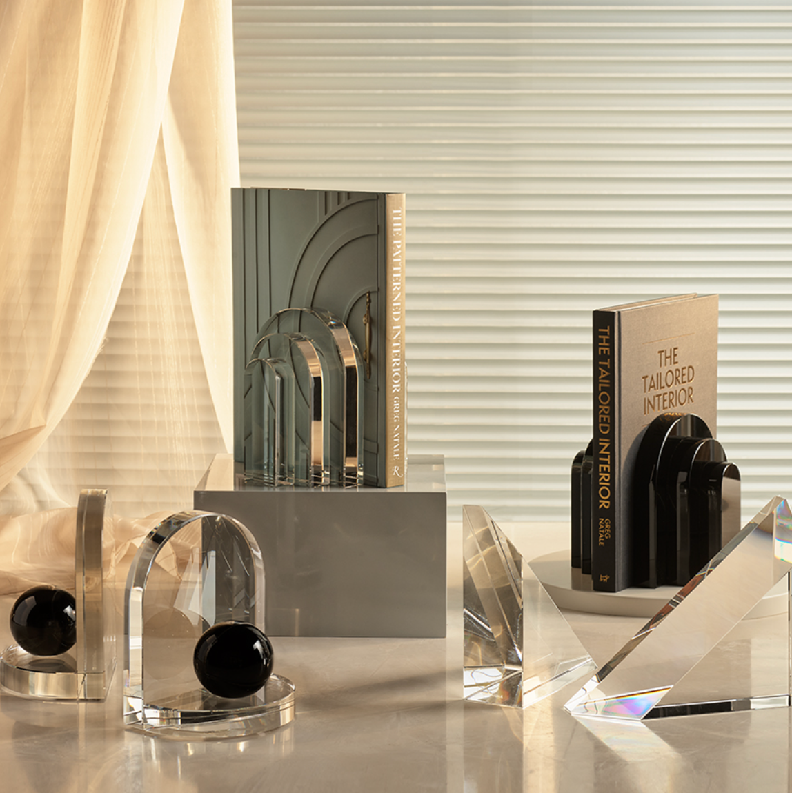 Palazzo Crystal Bookends - Black Onyx