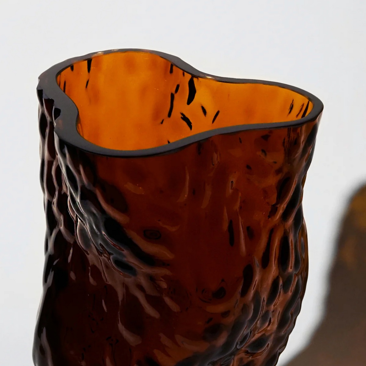 Ostrea Rock Glass Vase - Rust