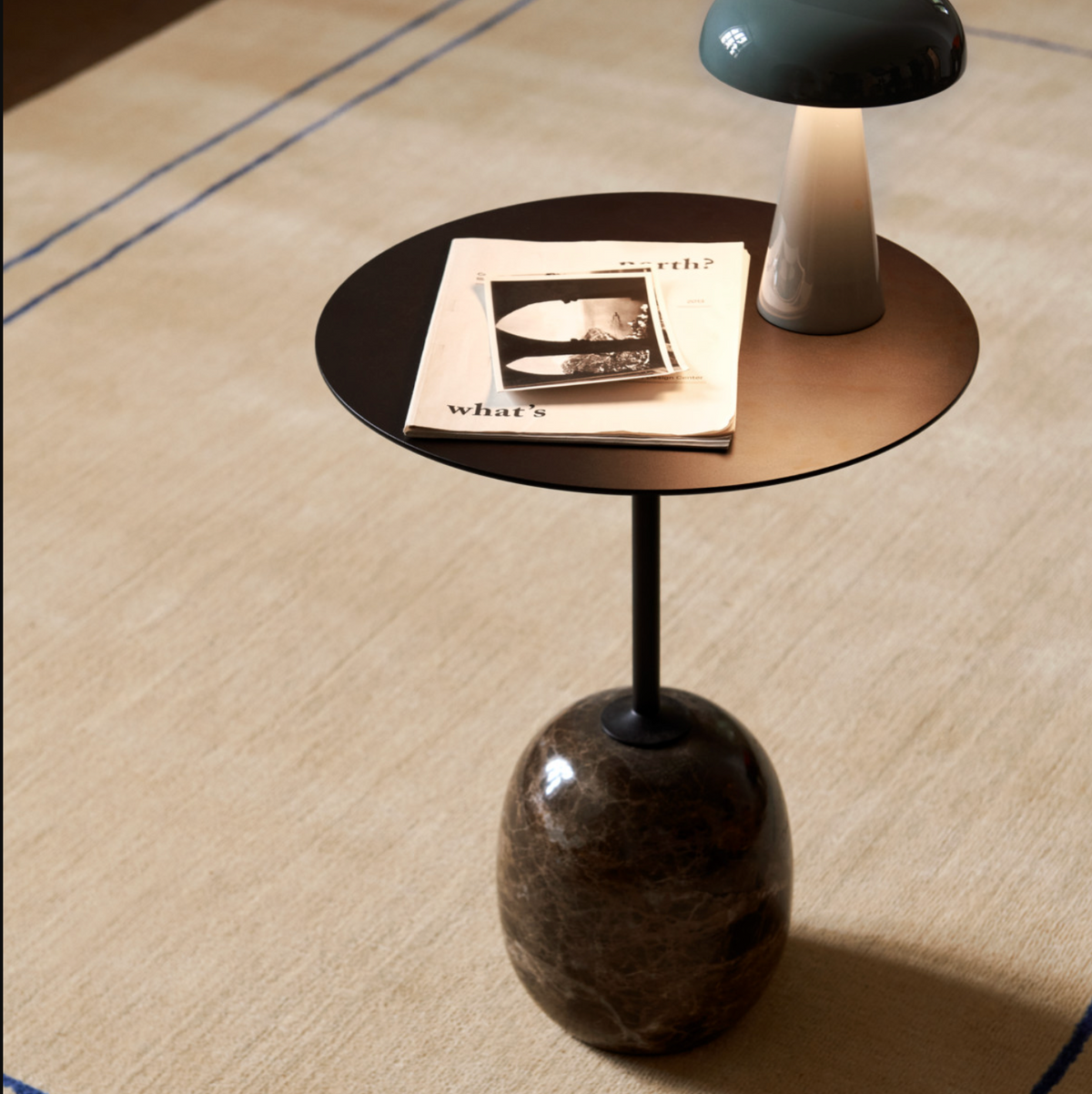 Lato Side Table (LN8) - Warm Black &amp; Emparador Marble