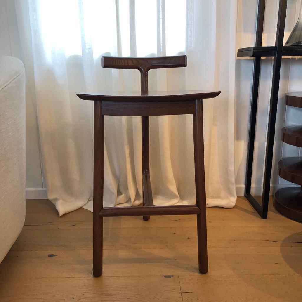KLEMENZA | T Counter Stool - Walnut Stained