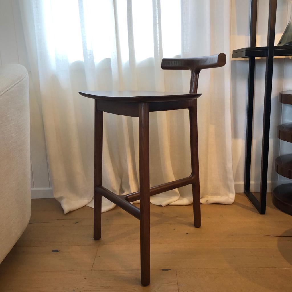 KLEMENZA | T Counter Stool - Walnut Stained