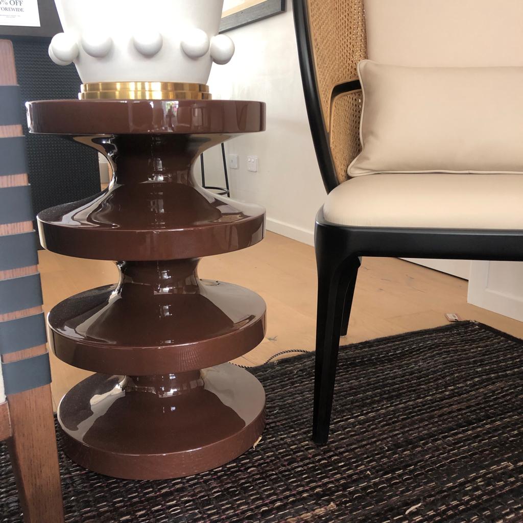 KLEMENZA | Totem Ripple Side Table - Chocolate
