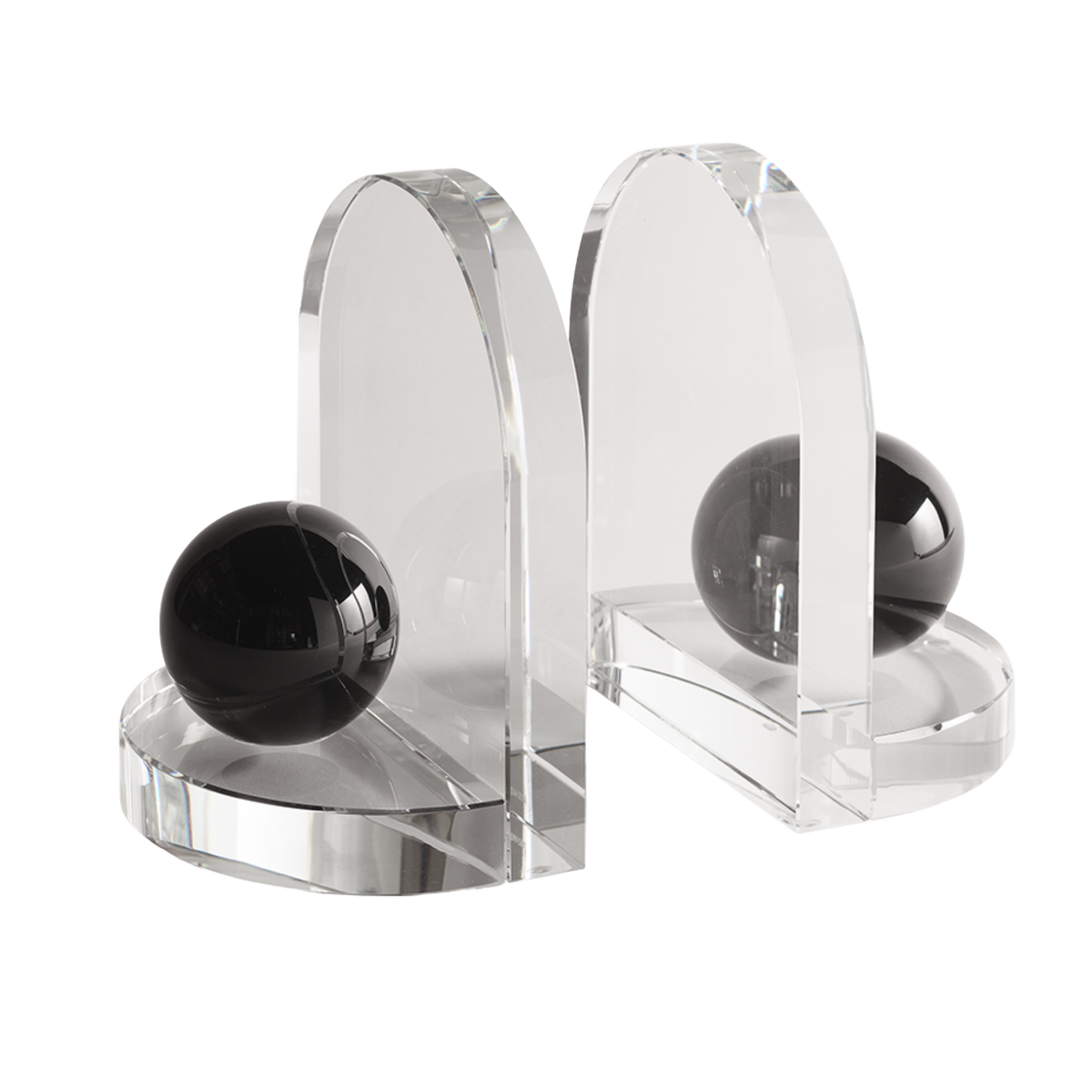 Blitz Crystal Bookends - Clear &amp; Black Onyx