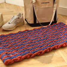 Coco Door Mat - Wave | Brown & Navy