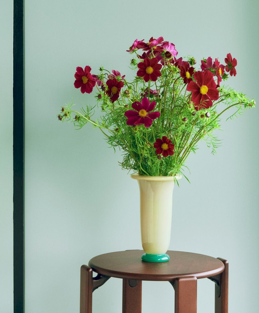 Empire Vase - Large | Sand with Lemon & Green