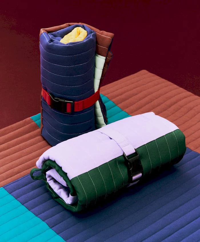 Dog Travel Blanket | Burgundy, Green & Blue