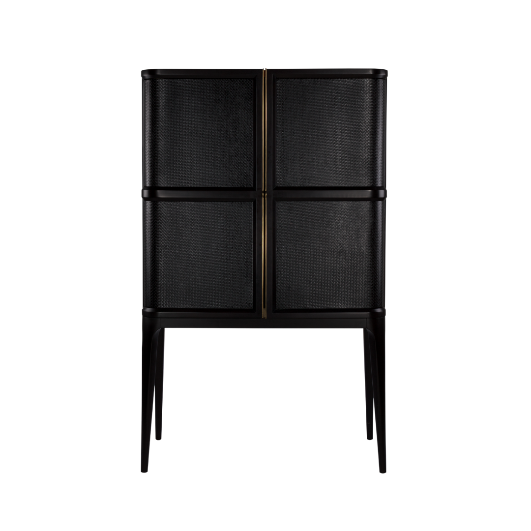 KLEMENZA | Trunk Bar Cabinet - Black Weave