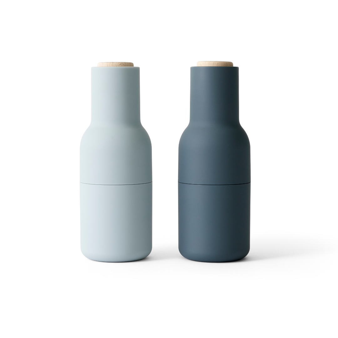 Bottle Grinder Set - Blue with Beech Lid by Audo Copenhagen