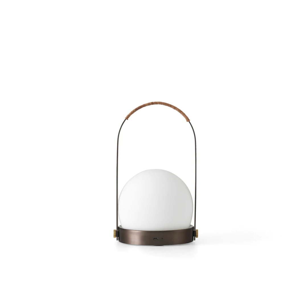 Carrie LED Lamp - Bronzed Brass &amp; Leather